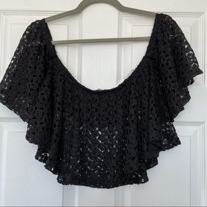 *NWOT* Black crochet boutique bralette top